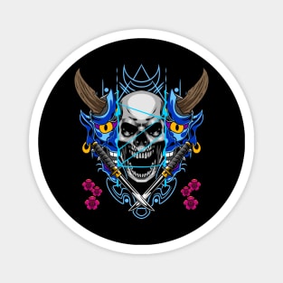 Japanese Oni Skull 4.3 Magnet